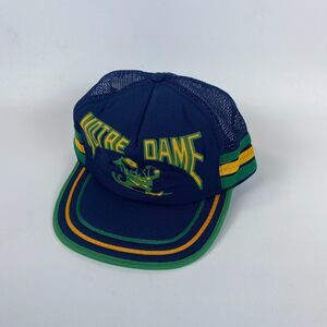 NFL Notre Dame Fighting Irish‎ Mens Truckers Hat One Size Blue Green Mesh Back